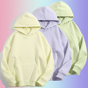 Sudadera con capucha rosa extragrande de forro polar, unisex, de manga larga, color liso, con bolsillos, para otoño, de corte holgado. - Product Image 3