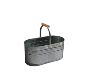 Porte-ustensiles en métal galvanisé avec poignée en bois, organisateur de rangement pour intérieur et extérieur, prix bas - Product Image 3