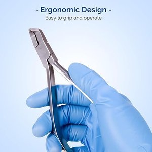 Pince coupante distale manuelle en acier inoxydable autoclavable avec inserts en carbure pour la coupe de fils orthodontiques - Product Image 4