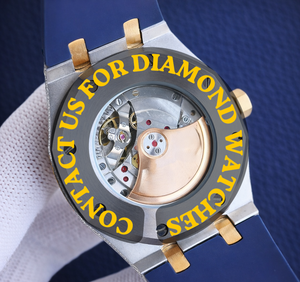 Reloj Personalizado con Caja Redonda, Esfera Azul, Diamante Moissanita y Correa de Goma Azul, Características Clásicas, Colección para Fiestas - Product Image 6