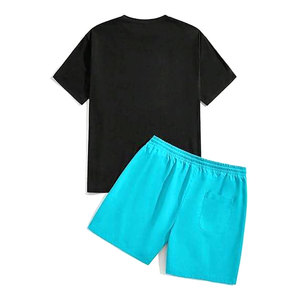 ชุดสองชิ้นสำหรับผู้ชายเสื้อผ้าชุดกีฬาเสื้อยืดและกางเกงขาสั้นสองชิ้นเสื้อผ้าแบรนด์ชุดฤดูร้อนชายน้ำหนักเบาระบายอากาศได้ดี - Product Image 4