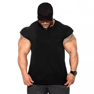Débardeur de sport personnalisé pour homme en coton, sans manches, coupe ajustée, pour entraînement fitness - Product Image 2