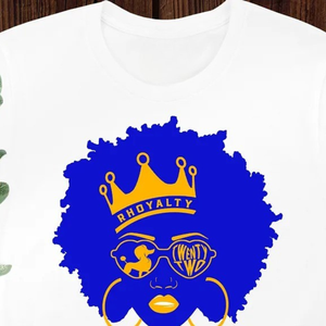 SGRHO RHoyalty T <b>Shirt</b> <b>White</b> Color Custom Greek Letter Sorority Tee <b>Short</b> <b>Sleeve</b> Round Neck Casual Summer Fashion Unisex Apparel - Product Image 3