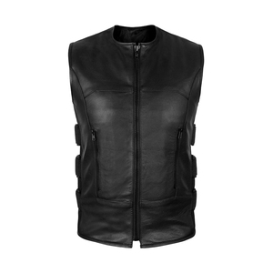 Plus Size Casual Fashionable Sleeveless <b>Leather</b> Vest Winter Breathable Quick Dry Motorbike Outerwear <b>Leather</b> Vest <b>Waistcoat</b> - Product Image 3