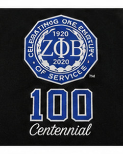 เสื้อคลุมคาร์ดิแกนผ้าขนสัตว์/แคชเมียร์สีดำ-น้ำเงินสำหรับผู้หญิง Zeta Phi Beta รุ่นฉลองครบรอบ 100 ปี ปี 1920-2020 ปักลาย มีฮู้ด ปิดด้วยซิป ระบายอากาศได้ดี สวมใส่สบาย - Product Image 5