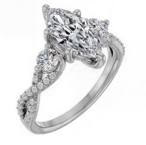 Marquise Cut Moissanite <b>Cross</b> <b>Ring</b> 925 Sterling <b>Silver</b> White Gold Plated Christian Promise Engagement <b>Ring</b> Religious Jewelry - Product Image 4