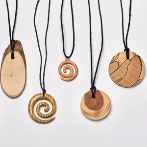 Wooden Pendant Necklace for Women Handmade Eco Jewelry Lightweight Boho Fashion Necklace Gift <b>Wall</b> Signs - Product Image 1