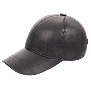 Casquette de baseball unisexe en cuir véritable à 5 panneaux - 100% cuir de mouton respirant et imperméable, durable, ajustable pour hommes et femmes - Product Image 1