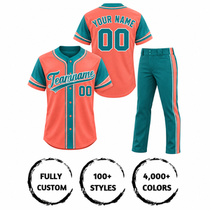 Ensemble de maillots de baseball de haute qualité à manches courtes, impression par sublimation, polyester respirant, uniforme pour adultes, nom de l'équipe imprimé - Product Image 4