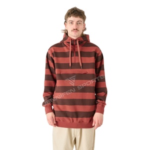 Sudadera con Capucha Extra Grande y Gruesa para Hombre, 100% Algodón, a Rayas, Lisa, Teñida, para Invierno - Product Image 1