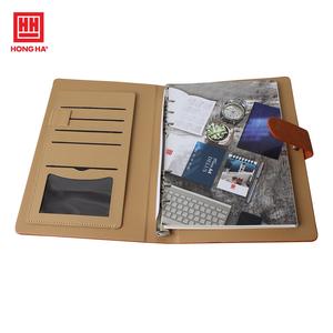 Carnet de notes élégant en cuir HONGHA, format A5, 200 pages, 80 g/m², reliure à feuilles mobiles, imprimé, cadeau d'affaires - Product Image 3