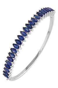 Brazalete de Zafiro Azul en Plata de Ley 92.5 KLSB-20443 - Product Image 2