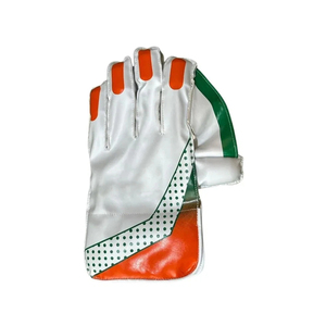 <b>Cricket</b> Gloves Half Finger Mesh Fabric White Orange Green Padded Breathable Pull On Ambidextrous Sports <b>Equipment</b> - Product Image 3