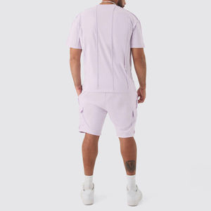 เสื้อยืดและกางเกงขาสั้นชุดเซ็ตออกแบบโลโก้ตามสั่งประสิทธิภาพสูง MOQ ต่ำ สไตล์ทันสมัย ชุดสองชิ้นแนวสตรีทแวร์สำหรับผู้ชาย - Product Image 4