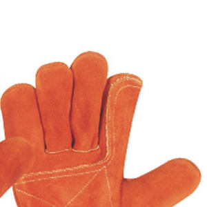 Gants de travail en cuir de vachette orange avec double renfort, pouce volanté, anti-coupure, pour soudure et usage industriel hivernal - Product Image 2