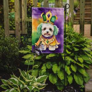 Maltipoo King Mardi Gras Multicolor <b>Garden</b> <b>Flag</b> Mailbox Decorative Yard Banner for Patio Artwork Flower Beds Size - Product Image 2