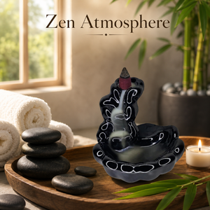 Handmade Ceramic Backflow <b>Incense</b> Burner with 1 Waterfall Smoke Cascade <b>Cone</b> Holder | Aromatherapy Home Decor Meditation Yoga - Product Image 2