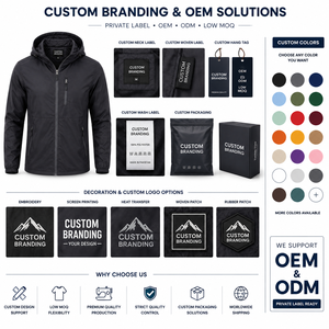 Custom Mens Polyester Waterproof Windproof Hooded <b>Jacket</b> Lightweight Outdoor Windbreaker OEM ODM Private Label Wholesale Custom - Product Image 6