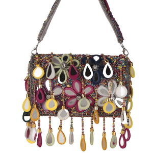 Bolso de mano tradicional indio de gamuza con borlas y espejos, para fiesta, noche, boda, proveedor al por mayor - Product Image 1