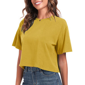 Haut court ample tendance pour femme, manches courtes, style streetwear décontracté, en coton doux et léger, idéal pour l'été - Product Image 5