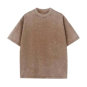 Camiseta de Manga Corta para Hombre, Corte Regular, Color Gris Oscuro Lavado, Cuello Redondo, Estilo Urbano, Estampado de Letras, 100% Algodón, Secado Rápido, 220g - Product Image 6