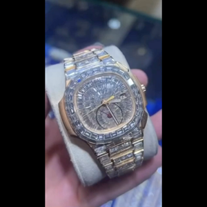 Montre tendance sertie de diamants de laboratoire incolores pour hommes, qualité supérieure, prix de gros - Product Image 6