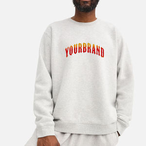 New Article Men's Crew <b>Neck</b> Sweatshirt Regular Fit Front Logo Print Casual Autumn Wear 100% Cotton Knitted Pullover - Product Image 4
