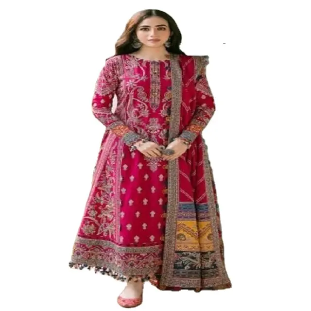 Laatste Katoenen Effen Salwar Pak/Pakistaans Katoen Salwar Kameez / Anarkali Suits Jurken Salwar Kameez