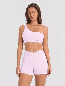 Conjuntos Deportivos para Mujer, Verano, 2 Piezas, Sujetador Deportivo sin Tirantes y Pantalones Cortos de Cintura Alta, Yoga, Atlético, 100% Algodón, Secado Rápido - Product Image 2