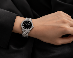 Reloj de Lujo para Mujer con Caja de Acero Inoxidable, Caja de Oro Blanco, Correa de Moissanita, Movimiento Mecánico, Resistente al Agua 10m, Fecha Automática - Product Image 1