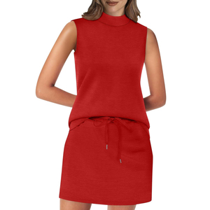 ชุดเสื้อกล้ามและกางเกงขาสั้นคอสูงสำหรับเล่นพิคเคิลบอลสำหรับผู้หญิง ชุดออกกำลังกายสองชิ้นสำหรับผู้หญิงพร้อมเล่นพิคเคิลบอล - Product Image 1