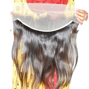 ผมแท้สีดำธรรมชาติ 100% แบบอินเดีย  ทรงตรง 13x4  นุ่มลื่นดุจแพรไหม สำหรับผู้หญิง  แบบดับเบิ้ลดีฟเวฟ สำหรับต่อผม - Product Image 5