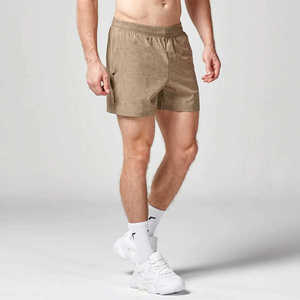 Casual Men Shorts Latest Design Solid Colour 100% Cotton Quick Dry Beachwear Workout <b>Knee</b> Length Elastic Waist Shorts - Product Image 4