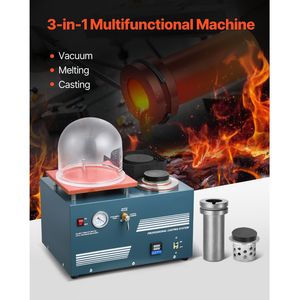 Macchina per microfusione sottovuoto all-in-one pratica con manometro di precisione, forno di fusione e porta per iniezione olio, per 3kg di cera - Product Image 2