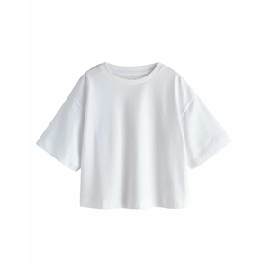 Custom Womens Boxy T Shirts Heavyweight Cotton Oversized Short Sleeve Casual Tee Wholesale OEM ODM Private Label Clothing Boxy - Product Image 3