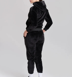 Conjunto Deportivo de Terciopelo con Capucha, Top Corto Estampado y Pantalones Jogger para Mujer, 2 en 1, Ropa Casual de Verano para la Calle - Product Image 6