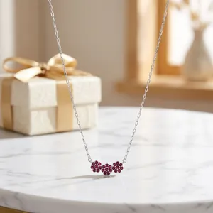 <b>Ruby</b> <b>Necklace</b> in 92.5 Sterling Silver KLSS-40250 - Product Image 3