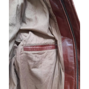 2025 OEM Custom-Made Brown Cowhide Men's Motorbike Leather <b>Jacket</b> Low MOQ Top-Selling Waterproof High Quality Fashionable Design - Product Image 5
