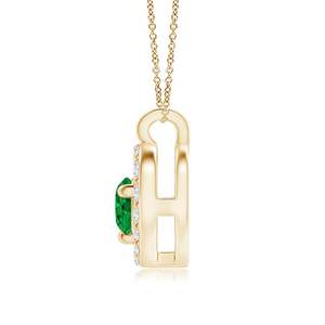14K <b>Solid</b> <b>Gold</b> Natural Emerald Solitaire Open Heart <b>Pendant</b> With Diamonds Fine Jewellery May Birthstone Gift For Her 2026 - Product Image 3