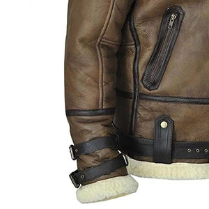 Veste en cuir d'agneau marron sur mesure OEM 2026, 100% cuir de haute qualité, prix de gros, veste d'hiver tendance coupe-vent - Product Image 5