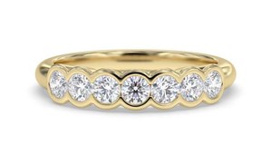 Anillo de boda de media eternidad con corte redondo de moissanita para unisex, plata fina 925 original, regalo sorpresa de cumpleaños para pareja - Product Image 3