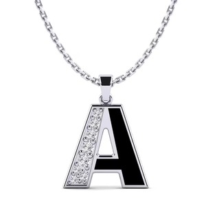 Colgante con Letra A con Incrustaciones de Cristales de Imitación, Plata 925, Moissanita, Estilo Hip Hop, Amuleto de Moda Unisex, Regalo - Product Image 1