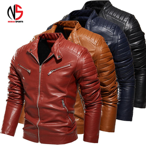 Men's Women's Genuine Leather Waterproof Breathable <b>Mandarin</b> <b>Collar</b> Winter Motorcycle Biker Outerwear OEM Service <b>Jacket</b> - Product Image 6