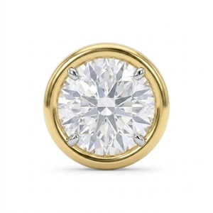 Pendientes de Diamante Cultivado en Laboratorio, Corte Brillante Redondo, 0.34CT, Oro Amarillo de 9K, para Hombre, con Marco Redondo de 4 Puntas, Joyería Fina, Venta al Por Mayor - Product Image 1
