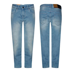 Jeans de Mezclilla de Pierna Recta para Hombre, Cintura Alta, Lavado Desgastado, con Parches, Multibolsillos, 100% Algodón, para Invierno y Primavera - Product Image 3