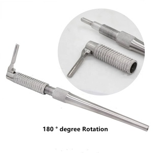 Manche de scalpel dentaire Dentic Implants DS-76, couteau chirurgical réglable en acier inoxydable, longueur 15 cm, rotation à 180 degrés - Product Image 1