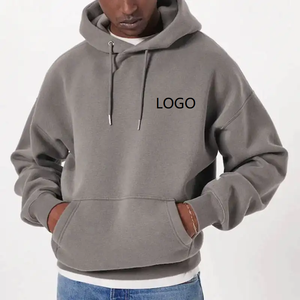 Sweat à capuche surdimensionné personnalisé avec logo pour homme, style streetwear, idéal pour le printemps, imprimé, léger, respirant, en molleton de coton - Product Image 1