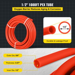 Tubo PEX da 1000 piedi (1/2 pollice) con barriera all'ossigeno per riscaldamento a pavimento radiante, tubi in plastica per acqua calda e fredda per riscaldamento a pavimento radiante - Product Image 3