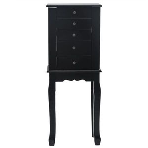 Armadio Portagioie Verticale con Specchio, 5 Cassetti, 6 Ganci per Collane, Mobile Contenitore Superiore, Organizer a 2 Lati - Product Image 2