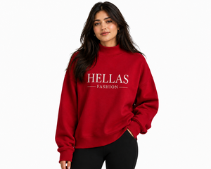 Sudadera de cuello alto para mujer, corte holgado, forro polar grueso, aplique frontal personalizado, bordado, poliéster/algodón, transpirable - Product Image 1